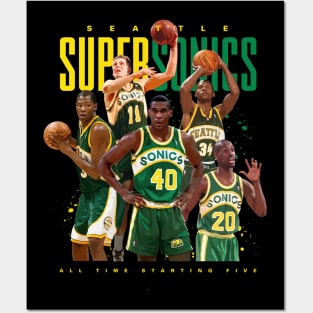 Seattle Supersonics All Time Starting Five Posters and Art